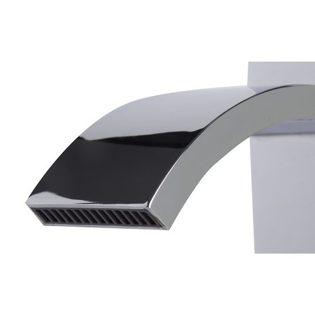 Alfi Brand Polished Chrome Square Body Curved Spout Sgl Lever Bathroom Faucet AB1258-PC